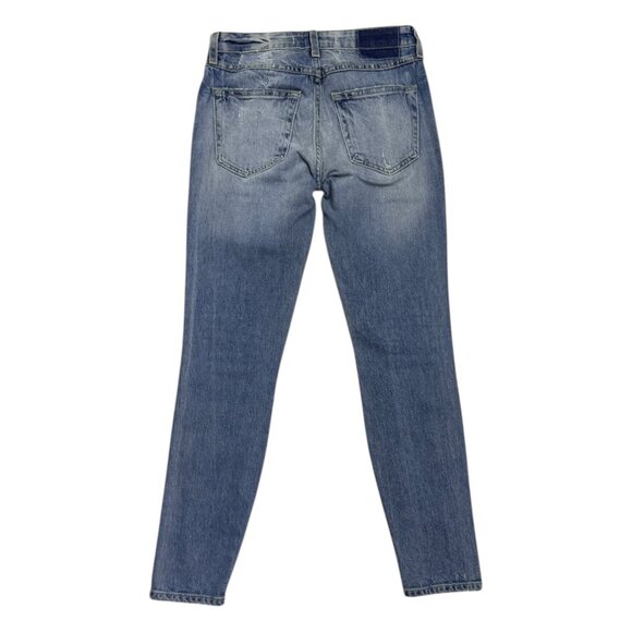 AMO Twist Sweet Cheeks Luxury Designer Skinny Casual Denim Jeans Womens Small - Picture 4 of 7